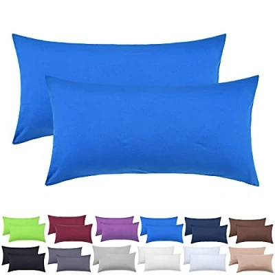 Abbildung von NatureMark 2er Pack Jersey Kissenbezug Kissenhülle Kissenbezüge Seitenschläferkissen Nackenkissen viele Größen und Farben ÖKO TEX (40 x 80 cm, Royal blau)