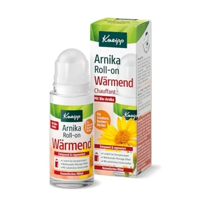 Abbildung von Kneipp Arnika Roll on Wärmend Massageroller lindert &amp; lockert Verspannungen Schmerzen im Nacken, in Schultern, Rücken Muskeln ideale Entspannung nach Sport Arbeit Dank Wärmewirkung 50ml