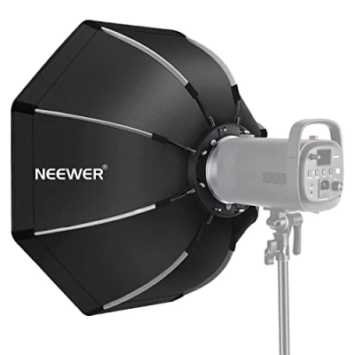 Abbildung von Neewer 26&quot;/65cm Achteckige Softbox mit Schnellverschluss, Bowens Mount, Tragetasche Kompatibel CB60 CB100 CB150 Vision 4 S101 300W/400W und anderen Mount Leuchten SF RPBO26