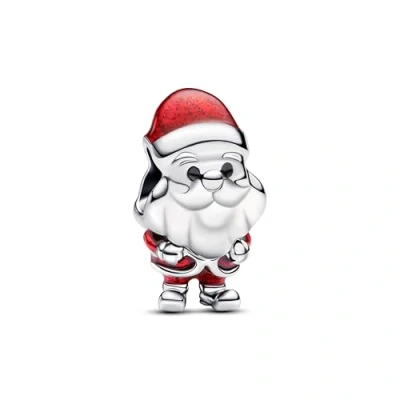 Abbildung von PANDORA Moments Verspieltes Weihnachtsmann Charm aus Sterling Silber, Kompatibel Armbänder, 793593C01