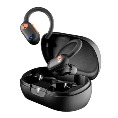 Abbildung von Skullcandy Push ANC Active, Kabelloser In Ear Kopfhörer, 58 Std. Akkulaufzeit, Wasserdicht (IP67), Kabelloses Laden, Mikro, Kompatibel mit iPhone, Android und Bluetooth Geräten True Black/Orange