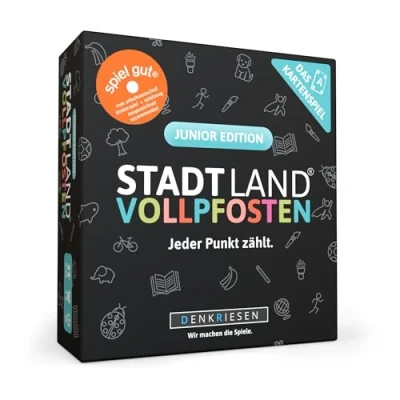 Abbildung von DENKRIESEN Stadt Land VOLLPFOSTEN Das Kartenspiel Junior Edition Fluss Kinderspiel Reisespiel