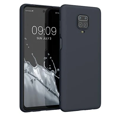 Abbildung von kwmobile Hülle kompatibel mit Xiaomi Redmi Note 9S / 9 Pro Max weiches TPU Silikon Case Cover geeignet für kabelloses Laden Heidelbeerblau