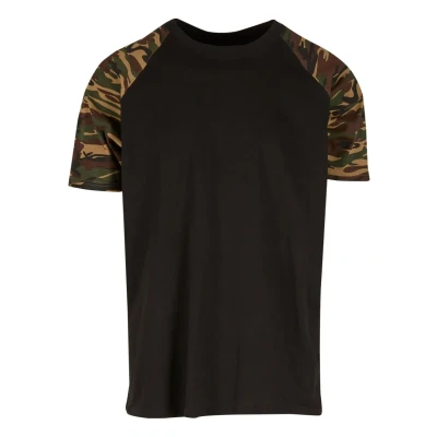 Abbildung von Urban Classics Raglan Contrast Tshirt print, Herren, Größe: Small, Black/ ochre