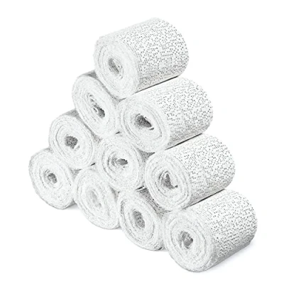 Abbildung von Navaris Babybauch Gipsbinden 10er Set 10x Gips Abdruck Binden 5 cm x 300 für Baby Bauch Verband Gipsabdruck Gipsbinde zum Basteln schnelltrocknend