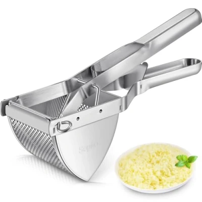 Abbildung von Kartoffelpresse, Sopito Kartoffelpresse Edelstahl Baby Essen Obst und Gemüse kartoffelstampfer für Cremige Flauschige Kartoffelpüree Lebensmittelrezept