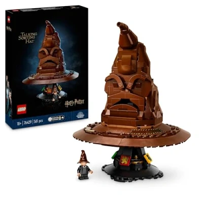 Abbildung von LEGO Harry Potter Der Sprechende Hut, Hogwarts Modell für Erwachsene, Film Geschenk Frauen, Männer, Mama und Papa, mit zufälligen 31 Klangkombinationen, Sortiert Dich in Dein Haus 76429