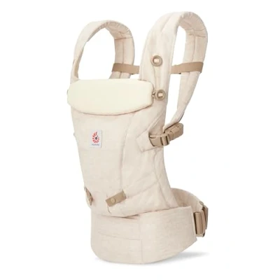 Abbildung von Ergobaby Adapt Leinen Babytrage für Neugeborene ab Geburt, 3 Positionen Ergonomische Babybauchtrage Rückentrage Baby Tragetasche, Natural Linen