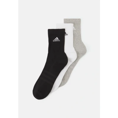Abbildung von adidas Unisex Cushioned Crew Socks 3 Pairs, Medium Grey Heather / White Black, 10.5 12.5