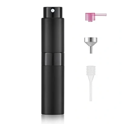 Abbildung von Toureal 8ml Aluminium Parfüm Zerstäuber Nachfüllbar Leer, Reise Parfümzerstäuber für Damen und Herren, Reisezerstäuber Flasche unterwegs (Schwarz)