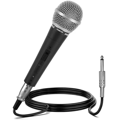 Abbildung von Pyle Mikrofon Karaoke Mikrofon, Dynamisches Gesangsmikrofon, Bewegliche Spulen Dynamik Kardioid Einweghandmikrofon, EIN/AUS Schalter mit 4,5 Meter XLR Audiokabel auf 6,35mm Audiostecker box