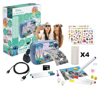 Abbildung von LEXIBOOK Appareil instantané Starcam photo + video Stitch Deux capteurs de 1,3 MP Ecran LCD 2 pouces flash inclus Bleu