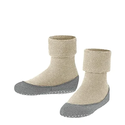 Abbildung von FALKE Unisex Kinder Stoppersocken Cosyshoe K HP Wolle rutschhemmende Noppen 1 Paar, Beige (Sand Melange 4651), 35 36