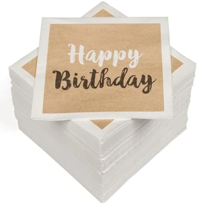 Abbildung von HEKU 100 Servietten, 3 lagig, 33x33cm I Saugstark und praktisch verpackt Ideal für Hochzeiten, Jubiläen besondere Anlässe, Birthday nature