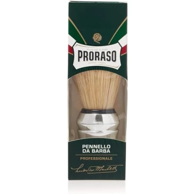 Abbildung von Proraso Rasierpinsel, Professioneller Rasurpinsel mit Naturborsten und verchromtem Kunststoffgriff für die Verwendung Rasiercreme, Made in Italy