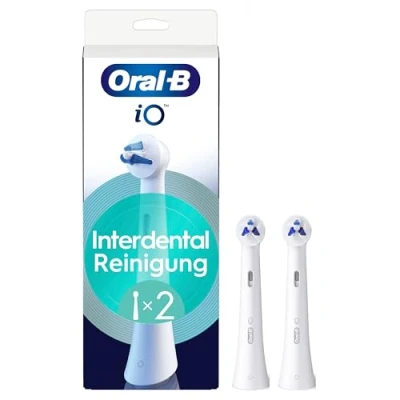 Abbildung von Oral B iO Interdental Reinigung, Original Aufsteckbürsten/Runde Bürstenköpfe für elektrische Zahnbürsten, Geeignet Zahnspangen, Implantate und Zahnfehlstellungen, Weiß, 2 Stück