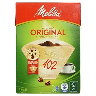 Abbildung von Melitta Filtertüten 102, 3 Aromazonen, Naturbraun, 80 Stück