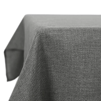 Abbildung von Deconovo Tischdecke Wasserabweisend Tischwäsche Lotuseffekt Tischtuch Leinenoptik, 130x220 cm, Grau, 1 Stück