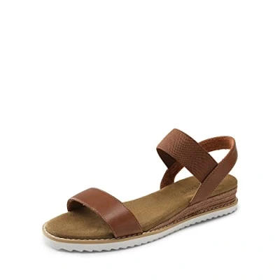 Abbildung von DREAM PAIRS Flache Sandalen mit Elastischen Riemen Jesuslatschen Damen Bequeme Outdoor SDPW2310W E BRAUN Größe 40 (EUR)