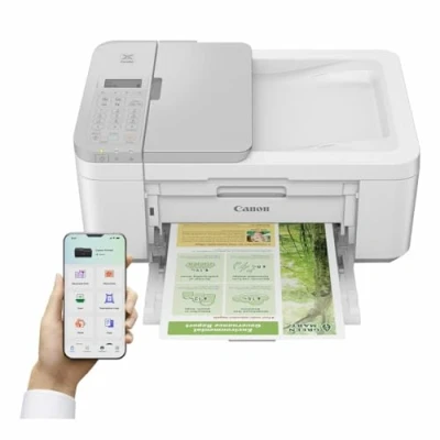 Abbildung von Canon Pixma TR4756i Multifunktionsdrucker 4in1 (Tintenstrahl, Drucken, Kopieren, Scannen, Faxen, A4, WLAN, Apple AirPrint, 20 Blatt ADF, Duplexdruck, kompatibel mit Print Plan ABO) weiß