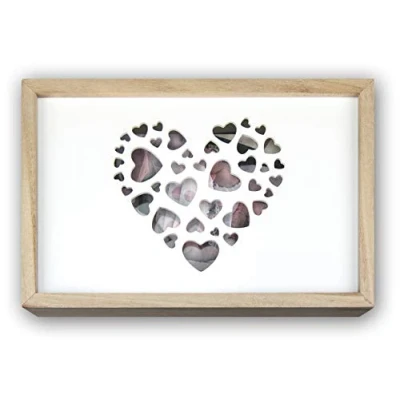 Abbildung von ZEP S.r.l. Love Box USB für 13 x 18 Fotos Holzbox, Holz, Natur und Weiß, Außenmaß 24,5 16 5 cm