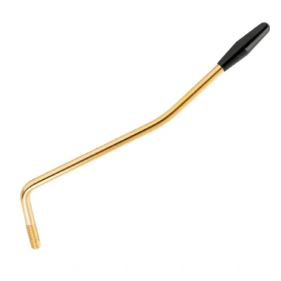 Abbildung von Musiclily 6mm Gewinde Tremolo Arm Tremolohebel Whammy Bar für Strat Style E Gitarre, Gold mit Schwarzer Kappe