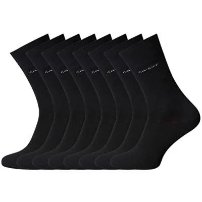 Abbildung von Camano 8 Paar Socken Unisex 3642 CA SOFT Cotton ohne Gummidruck Damen und Herren Strümpfe, Farbe Schwarz, Größe 39 42