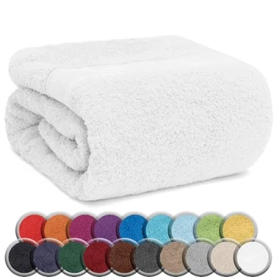 Abbildung von NatureMark 1er Pack Saunatuch 80 x 200 cm aus Reiner Baumwolle luxuriöse Tücher für Damen und Herren Wellnesstuch von extremer Weichheit Langlebigkeit Farbe: Weiß