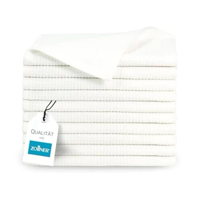 Abbildung von ZOLLNER 10er Set Gästetücher Waffelpique 100% Baumwolle, 30x50 cm, Braun