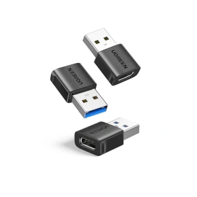 Abbildung von UGREEN USB auf C Adapter (3 Stück),10Gbps Buchse zu A Stecker Kompatibel mit iPhone 16/15/14 Serie iPad Galaxy S24/S23 Laptops Carplay usw