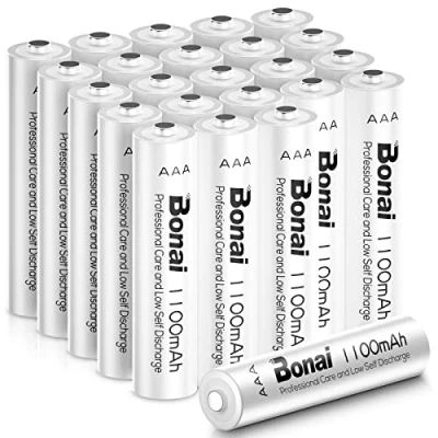 Abbildung von BONAI Akku AAA 1100mAh 24 Stück Wiederaufladbare Batterien hohe Kapazität 1,2V Micro Accu NI MH Aufladbare Akkubatterien HR03 Rechargeable Battery geringe Selbstentladung