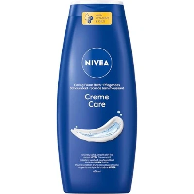 Abbildung von NIVEA Creme Care Pflegendes Schaumbad, pflegender Badezusatz mit entspannendem Duft, hautschützendes Entspannungsbad für ein verwöhntes Hautgefühl (650 ml)