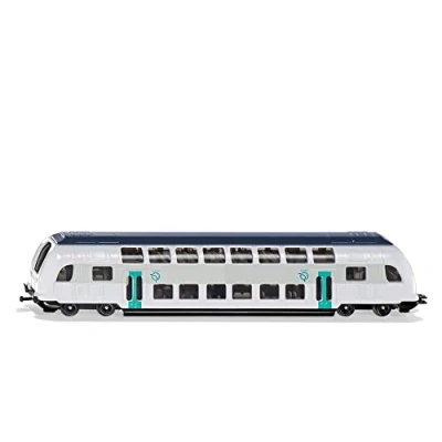 Abbildung von siku 1791001, Doppelstock Zug RATP Frankreich, 1:87, Metall/Kunststoff, Türkis/Weiß, Kompatibel mit anderen Spielzeugen