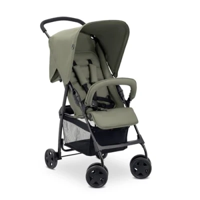 Abbildung von hauck Buggy Sport, Ultra Leicht nur 5,9 kg, für Kinder bis 15 Klein Zusammenklappbar, Reisebuggy mit Liegefunktion, Extra Großer Korb 3 kg (Olive)