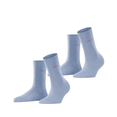 Abbildung von ESPRIT Damen Socken Uni Multipack W So Baumwolle einfarbig 2 Paar, Blau Jeans 6458, 35 38