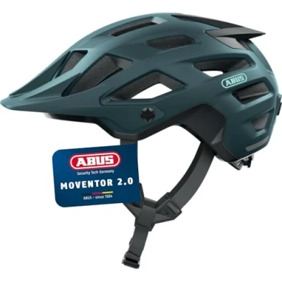 Abbildung von ABUS MTB Helm Moventor 2.0 komfortabler Fahrradhelm fürs Gelände All Mountain für Damen und Herren Blau Matt, L