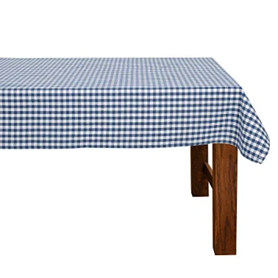 Abbildung von FILU Tischdecke 140 x 220 cm Blau/Weiß kariert (Farbe und Größe wählbar) hochwertig gefertigtes Tischtuch aus 100% Baumwolle