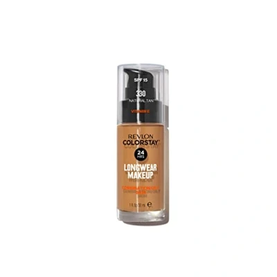 Abbildung von Revlon ColorStay Longwear Makeup für Mischhaut/fettige Haut, SPF 15, 330 Natural Tan, 30 ml