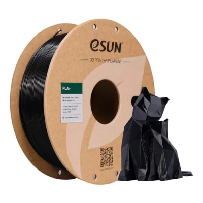Abbildung von eSUN PLA+ Filament 1,75 mm, verstärkt Zähigkeit 3D Drucker PLA Plus, Maßgenauigkeit +/ 0,03 1 kg Spule (2,2 LBS) Druck für Drucker, Schwarz