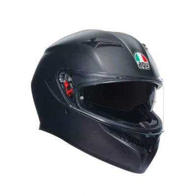 Abbildung von AGV K3 E2206 MPLK Motorradhelm, Herren Integralhelm, ECE Vollvisierhelm mit Schweißabsorption, Spoiler, Lüftungsschlitzen und Kratzfestem UV Visier, Intercom Ready, Schwarz