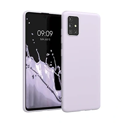 Abbildung von kwmobile Hülle kompatibel mit Samsung Galaxy A51 weiches TPU Silikon Case Cover geeignet für kabelloses Laden Lavendel