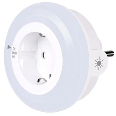 Abbildung von emotionlite Nachtlicht Steckdose mit Dämmerungssensor, LED Nachtlampe Kinder Schützen Helligkeitssensor, Auto/ON/OFF Lichtsensor 4 Helligkeit Einstellbar WarmWeiß 2700K 1 Stück