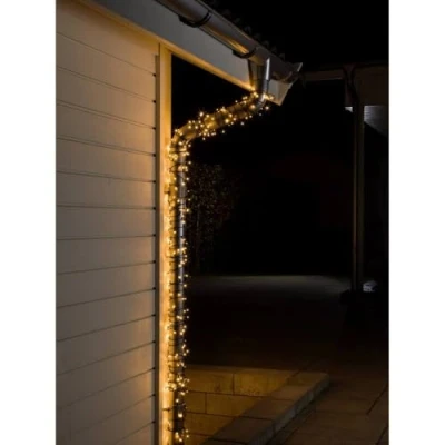Abbildung von Konstsmide Micro LED Lichterkette, 120 bernsteinfarbene Dioden, 24V Außentrafo, schwarzes Kabel 3612 800, Bernstein