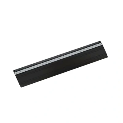 Abbildung von D.RECT 20 cm Lineal aus Aluminium für Schule Büro Zuhause schwarz