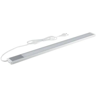 Abbildung von ChiliTec LED Unterbauleuchte Lichtleiste 60cm 10Watt 1280 Lumen 230V Comprido 1,5m Kabel mit Schalter Beleuchtung für Küche Arbeitsfläche 1 Stück Licht Warmweiß