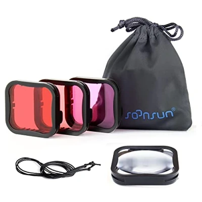 Abbildung von SOONSUN Tauchfilter für offizielles wasserdichtes Gehäuse GoPro Hero 7 6 5 Schwarz Rot, Hellrot, Magenta, x Nahaufnahmen Makrofilter Farbkorrektur Unterwasser Fotos und Videos