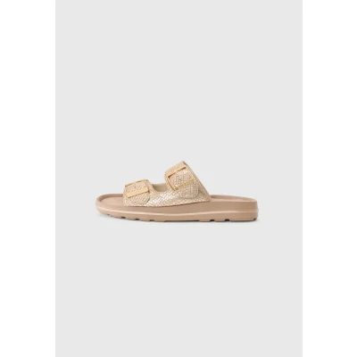 Abbildung von bugatti Pantolette flach, Damen, Größe: 39, Rose/metallics Schuhe