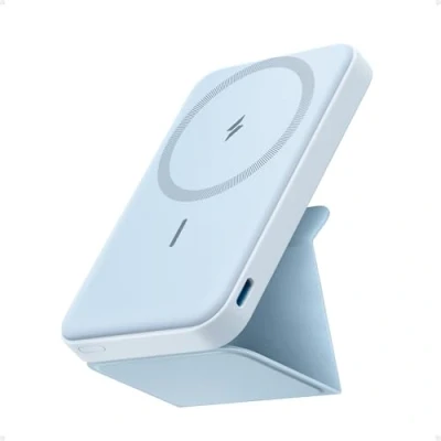 Abbildung von Anker 622 Magnetische Kabellose Powerbank (MagGo), 5000mAh Klappbare mit USB C für iPhone 14/13/12, Wolkengrau