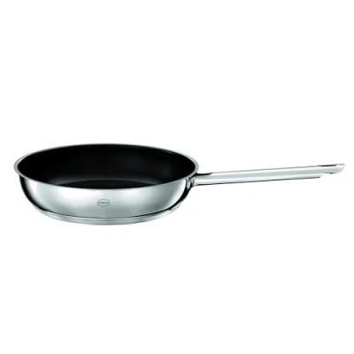 Abbildung von RÖSLE Elegance CeraPlus Bratpfanne, Antihaft und Robust Ø 28 cm, Hitzebeständig bis 260 C, Keramikversiegelung, silbern, Edelstahl 18/10, spülmaschinengeeignet