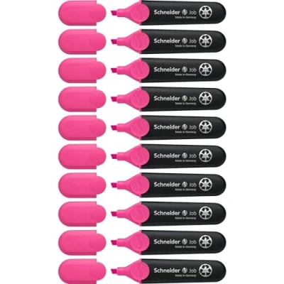 Abbildung von Schneider Job 150 Textmarker (aus recyceltem Kunststoff, ausgezeichnet mit Der blaue Engel) 10er Pack rosa